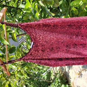Kori Burgundy Leopard Print Top